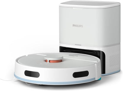 Philips Homerun Serie 2000: 2-in-1 Saug- und Wischroboter, 130 Minuten Laufzeit, Lasernavigation, Teppichboost, Absaugstation, App-gesteuert, Arktikweiß (XU2100/20), Arctic White