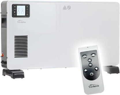 Tronitechnik® Elektroheizer Konvektor Heizgerät Heizkörper mit 3 Leistungsstufen 750/1250/2000 Watt, mobil mit Tragegriff, Timer und Thermostatsteuerung, Überhitzungsschutz, freistehend, weiß