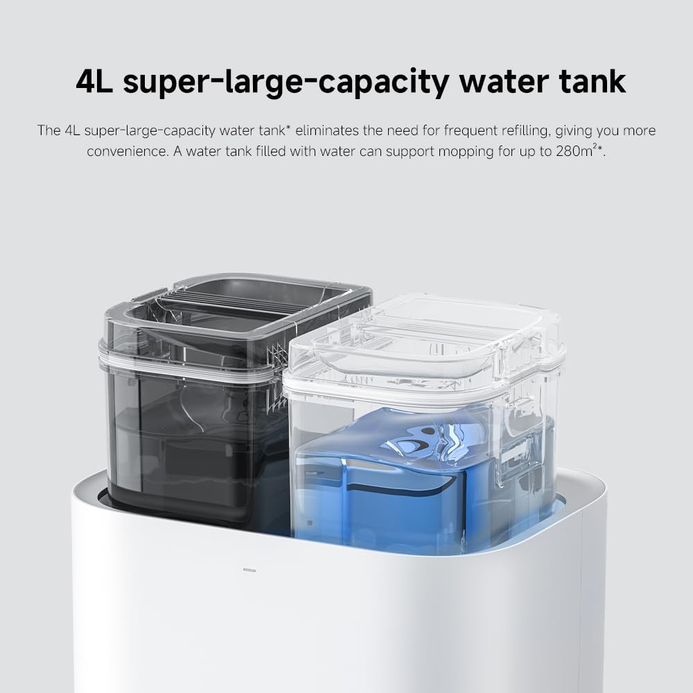 Xiaomi Robot Vacuum X20+ Saugroboter mit Absaugstation und 4L/4L Frisch- & Altwassertank - 2 rotierende, Auto-Trocknung Wischmops, Bis 280m² wischen, 6000Pa Saugkraft, LDS-Navigation, Alle Bodentypen