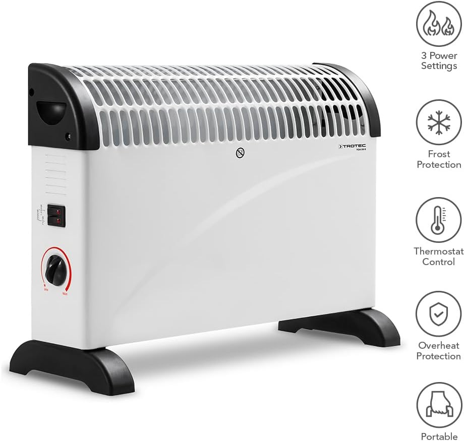 TROTEC Konvektor Heizung TCH 20 E – Heizleistung 750 W / 1250 W / 2000 W – Elektro Heizkörper