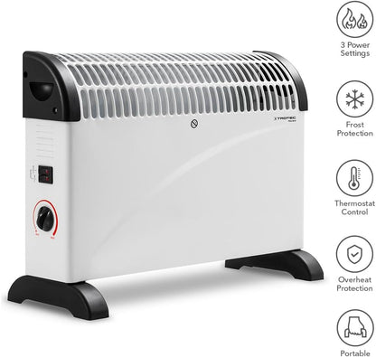 TROTEC Konvektor Heizung TCH 20 E – Heizleistung 750 W / 1250 W / 2000 W – Elektro Heizkörper