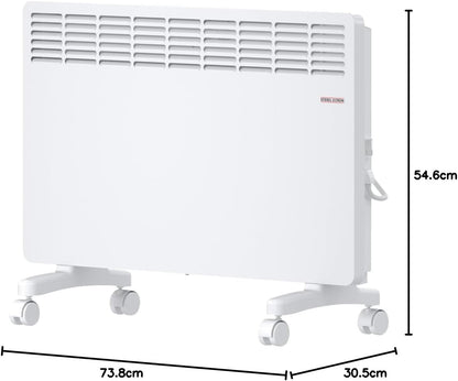 STIEBEL ELTRON Elektroheizung Standgerät für ca. 25 m², TÜV geprüft, Konvektor-Heizung mit einfacher Regelung, 2 kW, energiesparend, Rollen, 204450