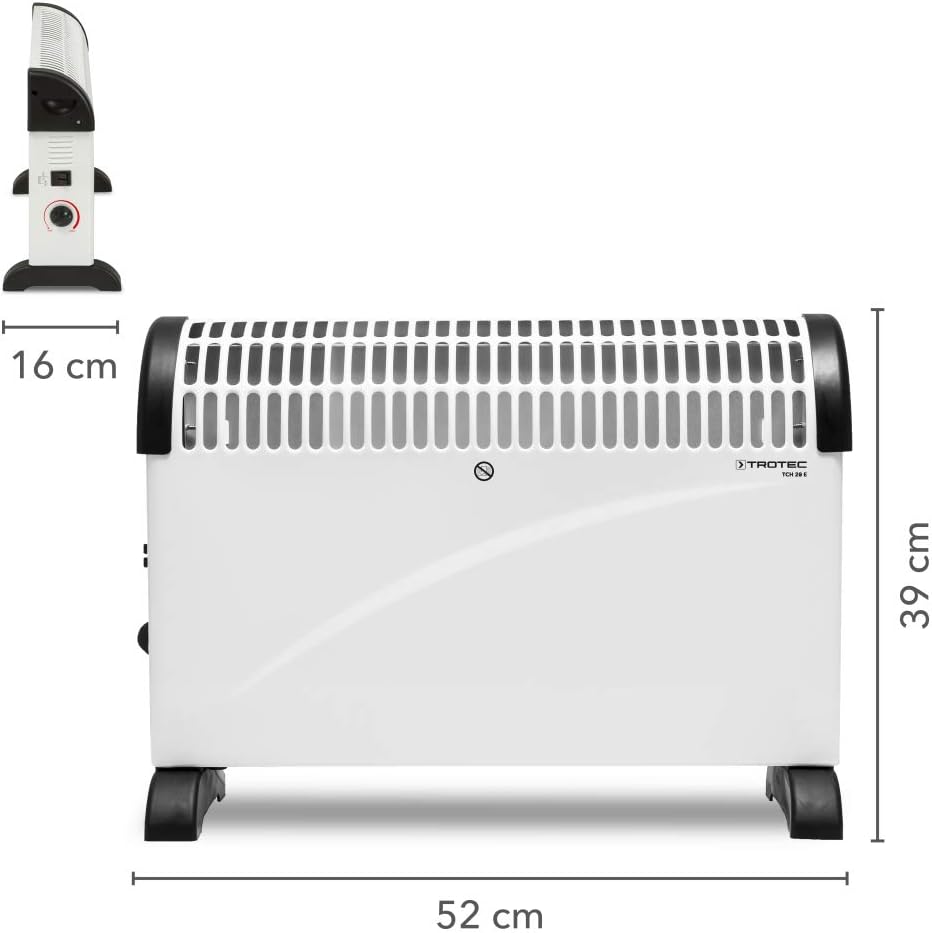 TROTEC Konvektor Heizung TCH 20 E – Heizleistung 750 W / 1250 W / 2000 W – Elektro Heizkörper