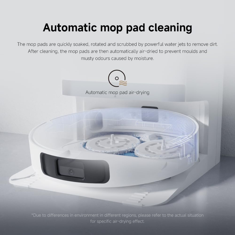 Xiaomi Robot Vacuum X20+ Saugroboter mit Absaugstation und 4L/4L Frisch- & Altwassertank - 2 rotierende, Auto-Trocknung Wischmops, Bis 280m² wischen, 6000Pa Saugkraft, LDS-Navigation, Alle Bodentypen