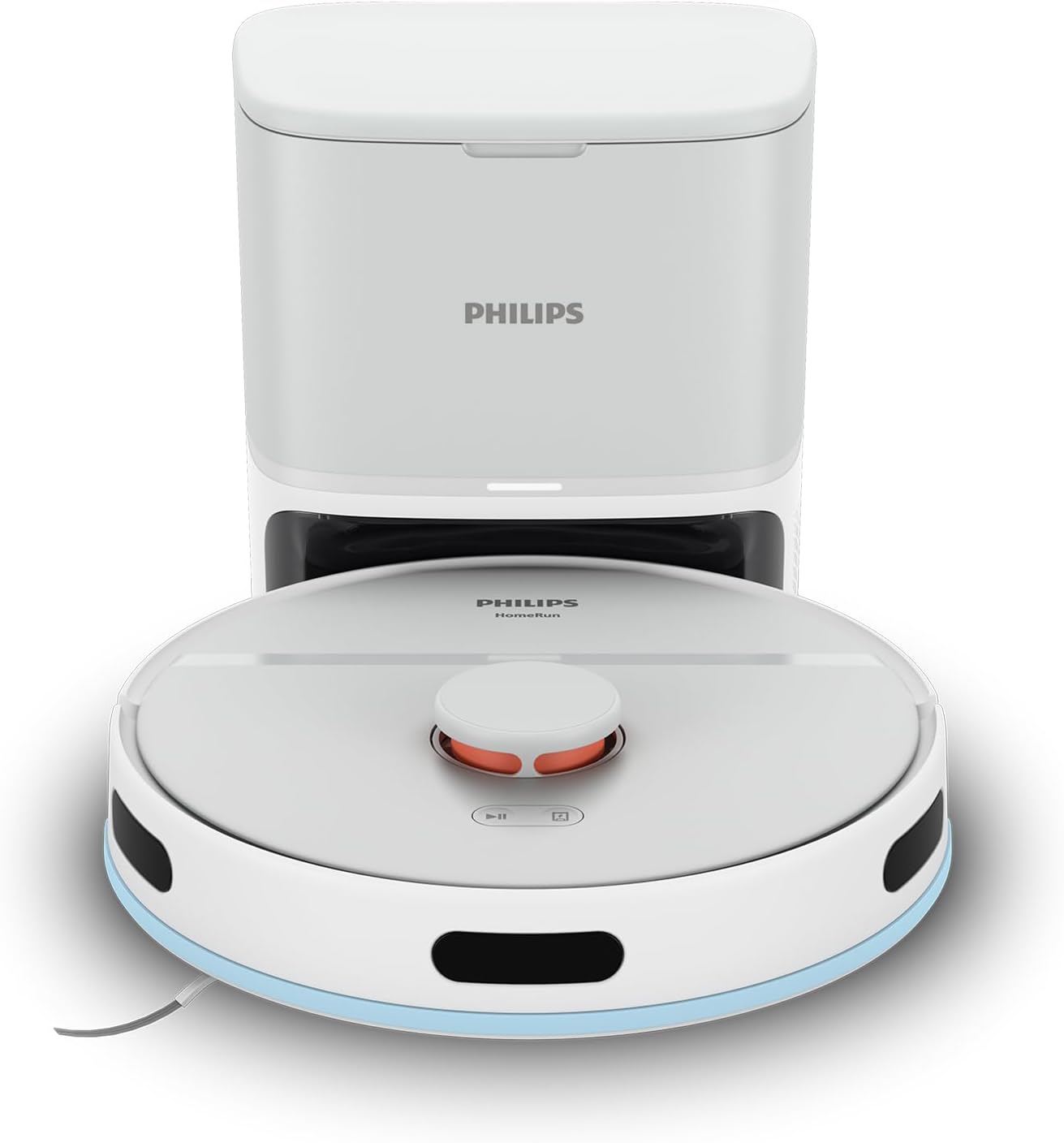 Philips Homerun Serie 2000: 2-in-1 Saug- und Wischroboter, 130 Minuten Laufzeit, Lasernavigation, Teppichboost, Absaugstation, App-gesteuert, Arktikweiß (XU2100/20), Arctic White