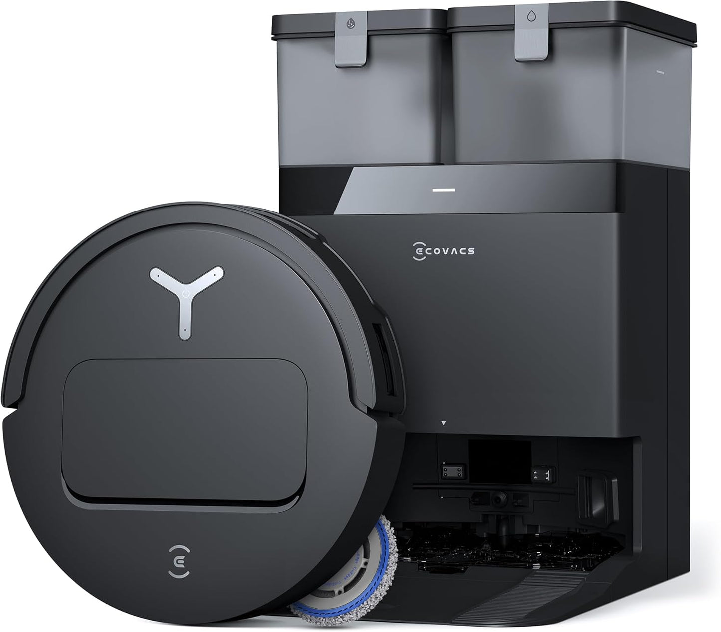 ECOVACS DEEBOT T50 PRO Omni Gen2 Saugroboter mit Wischfunktion, Ausfahrende Seitenbürste und Wischmopp, 21.000 Pa, Auto Zugabe von Reinigungslösung, Moppwäsche mit 75°C heißem Wasser, Ultradünn 81 mm