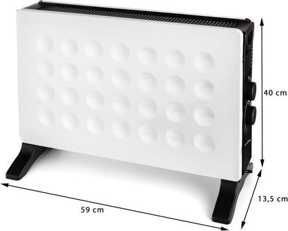 Lehmann LHOHC-2013B Konvektor Heizung 2000 W | Heizkörper mit Thermostat und 3-stufiger Leistungsregelung 750/1250 / 2000 W | Mobil Heizlüfter mit Überhitzungsschutz