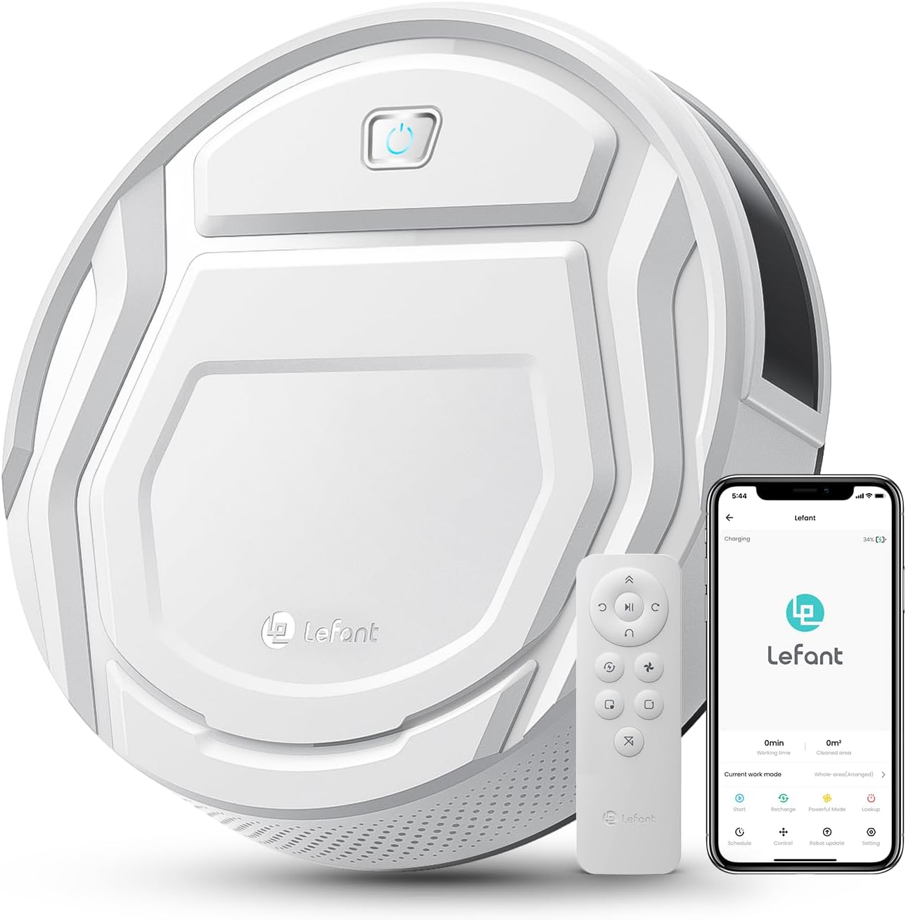 LEFANT M3 Gen2 Saugroboter mit Wischfunktion, 12000 Pa Saugleistung, Automatische Staubentleerung, LiDAR Navigation, Teppicherkennung, Freemove 3.0 App & Sprachsteuerung, 8 Wochen Hands-Free Reinigung