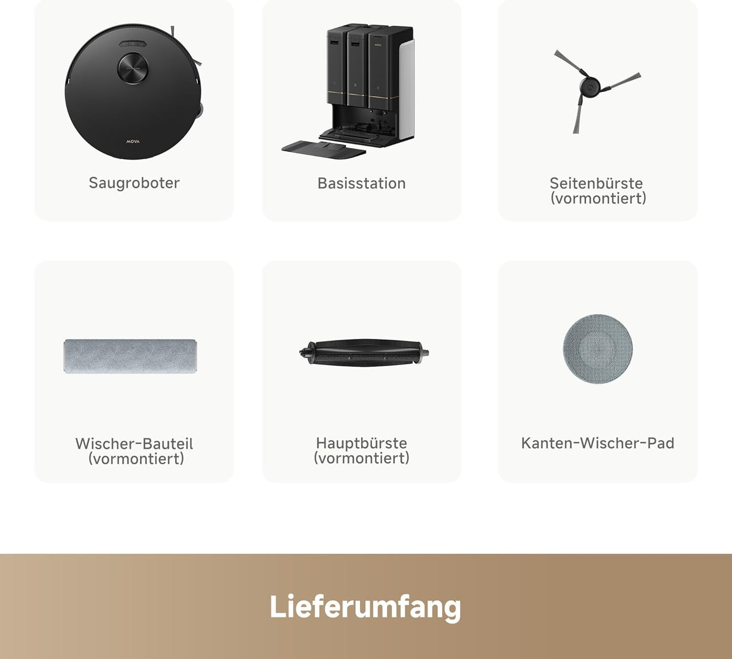 Mova V50 Ultra Complete Saugroboter mit Wischfunktion 24.000 Pa, 6cm Hindernisüberwindung, Liftable Navigation+RGB AI+LED, 80℃ Heißwasserwäsche & 63℃ Selbsttrocknung, DuoSolution System, Tricut Bürste