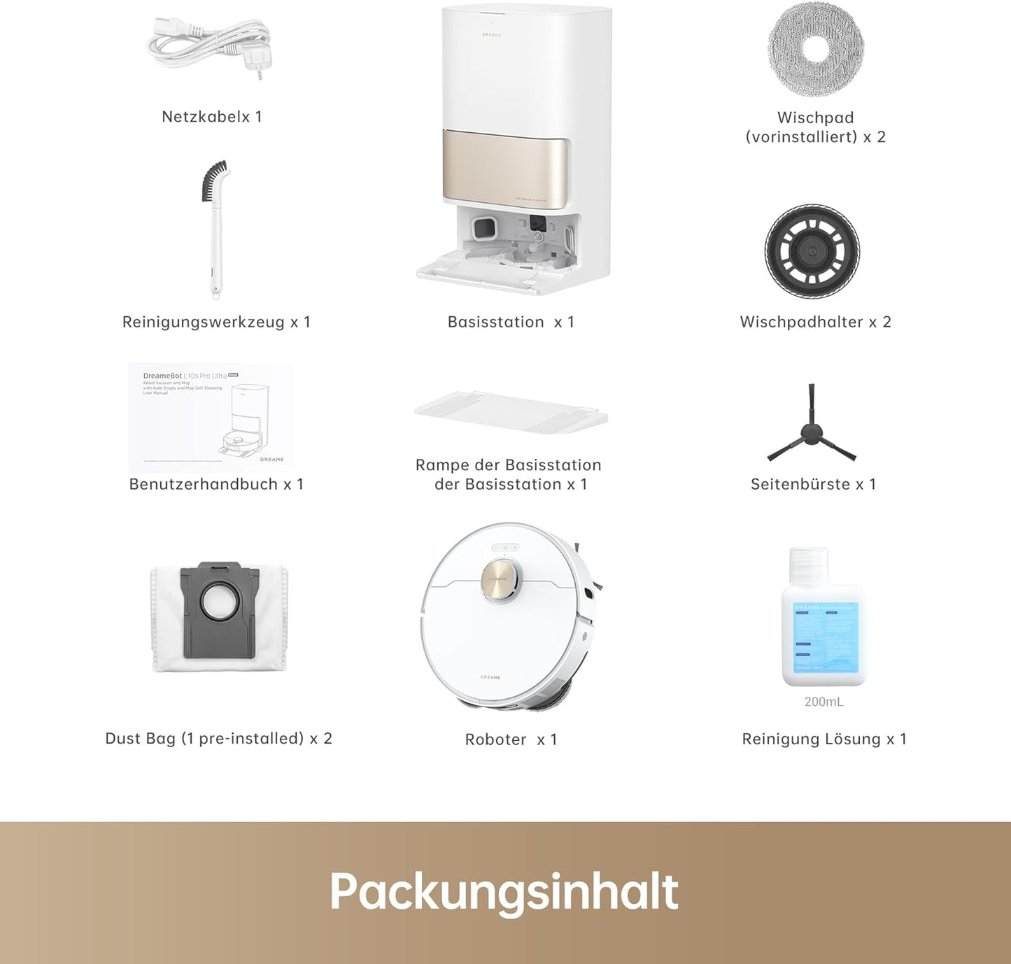 dreame L10s Ultra Gen 2 Saugroboter mit Wischfunktion,MopExtend™ RoboSwing-Technologie, 10.000 Pa Vormax™-Saugkraft, Haustiermodus, vollautomatischer Basisstation,vielseitiger Teppichreinigung