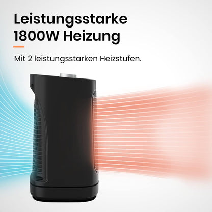 Pro Breeze 2000W Mini Heizlüfter Energiesparend Leise Elektroheizung 3 Heizstufen. Keramik Heizlüfter. Betrieb im Büro, Wohnzimmer, Schlafzimmer oder Terasse – Weiß