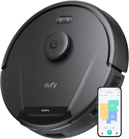 eufy L60 Saugroboter, Ultra Starke 5.000Pa Saugkraft, Staubsauger Roboter mit iPath Laser-Navigation, für gründliche Bodenreinigung, App-Steuerung, ideal für Haare, Teppiche, Hartböden