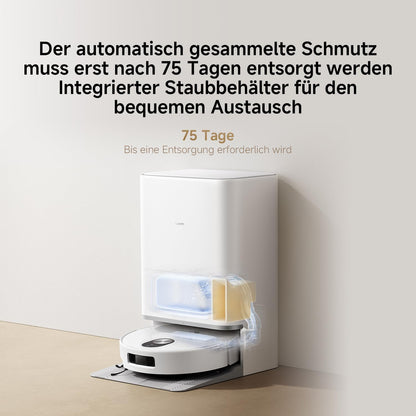 Xiaomi Robot Vacuum X20+ Saugroboter mit Absaugstation und 4L/4L Frisch- & Altwassertank - 2 rotierende, Auto-Trocknung Wischmops, Bis 280m² wischen, 6000Pa Saugkraft, LDS-Navigation, Alle Bodentypen