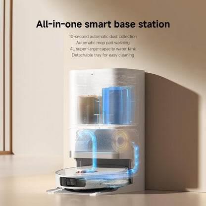 Xiaomi Robot Vacuum X20+ Saugroboter mit Absaugstation und 4L/4L Frisch- & Altwassertank - 2 rotierende, Auto-Trocknung Wischmops, Bis 280m² wischen, 6000Pa Saugkraft, LDS-Navigation, Alle Bodentypen
