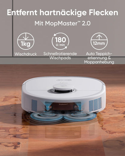 eufy Saugroboter Omni C20 mit All-in-One-Station,Auto-Entleerung, Auto-Wasch- und Trocknungsfunktion, 7.000Pa, 8,5cm Design, Staubsauger Roboter mit Wischfunktion,Kindersicherung
