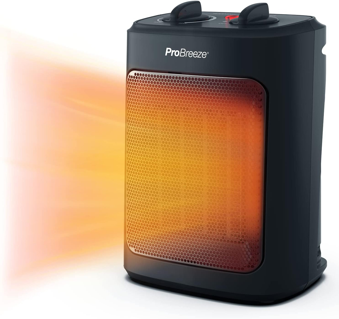 Pro Breeze 2000W Mini Heizlüfter Energiesparend Leise Elektroheizung 3 Heizstufen. Keramik Heizlüfter. Betrieb im Büro, Wohnzimmer, Schlafzimmer oder Terasse – Weiß