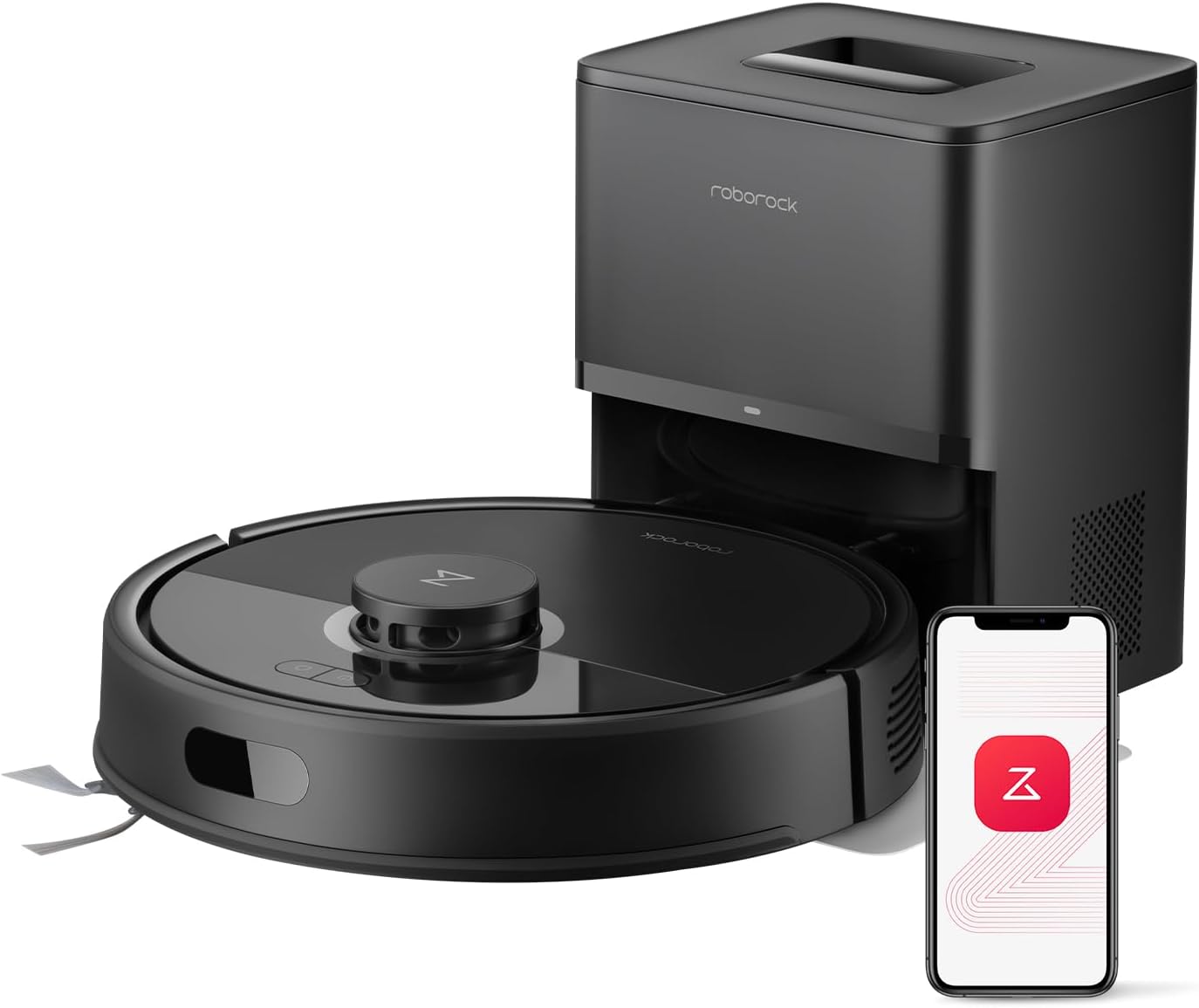 roborock Q7 L5+ Set Saugroboter mit Wischfunktion Absaugstation, verbessert von Q5 Pro+, Dual Anti-Tangle System, 8000Pa Saugkraft, LiDAR-Navigation, Staubsauger Roboter für Teppiche & Tierhaar, Weiß