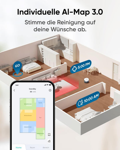 eufy Saugroboter Omni C20 mit All-in-One-Station,Auto-Entleerung, Auto-Wasch- und Trocknungsfunktion, 7.000Pa, 8,5cm Design, Staubsauger Roboter mit Wischfunktion,Kindersicherung