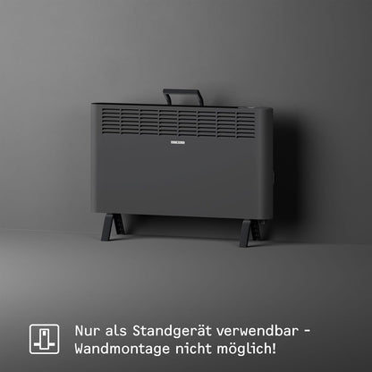 STIEBEL ELTRON Elektroheizung Standgerät für ca. 25 m², TÜV geprüft, Konvektor-Heizung mit einfacher Regelung, 2 kW, energiesparend, Rollen, 204450