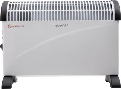 Heidenfeld elektrische Konvektorheizung HL200 | 3 Jahre Garantie - 2000 Watt - Konvektor - Thermostat - Frostwächter - Elektroheizung - Heizung - Heizlüfter - Bis 25 m² (Mit Turbo, ohne Timer)