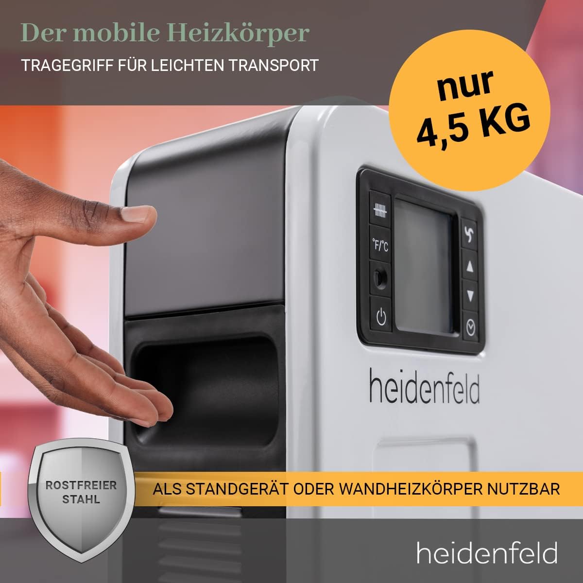 Heidenfeld Konvektor Heizung elektrisch EK100 | 𝟑 𝐉𝐀𝐇𝐑𝐄 𝐆𝐀𝐑𝐀𝐍𝐓𝐈𝐄 - 2300 Watt - Fernbedienung - Heizkörper - Elektroheizung - Standheizung - Wandheizung - Wandkonvektor - Bis 𝟒𝟎 m²