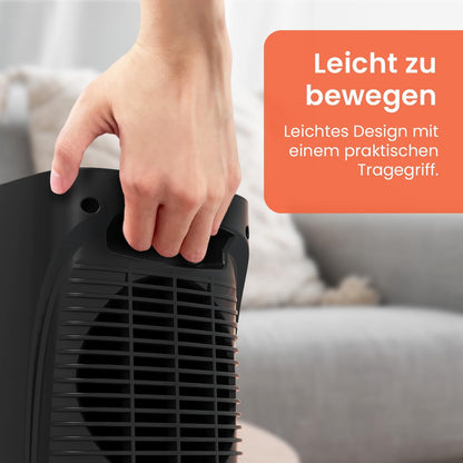 Pro Breeze 2000W Mini Heizlüfter Energiesparend Leise Elektroheizung 3 Heizstufen. Keramik Heizlüfter. Betrieb im Büro, Wohnzimmer, Schlafzimmer oder Terasse – Weiß