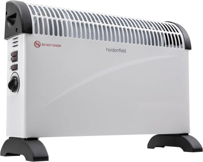 Heidenfeld elektrische Konvektorheizung HL200 | 3 Jahre Garantie - 2000 Watt - Konvektor - Thermostat - Frostwächter - Elektroheizung - Heizung - Heizlüfter - Bis 25 m² (Mit Turbo, ohne Timer)
