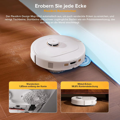 roborock Qrevo Serie Saugroboter mit Wischfunktion&Hebarem Wischmopp, 8000Pa Saugkraft(verbessert von Qrevo S), Anti-Verfilzungs-Seitenbürste, Hindernisvermeidung, All-in-One Dock, Schwarz(QV 35A)