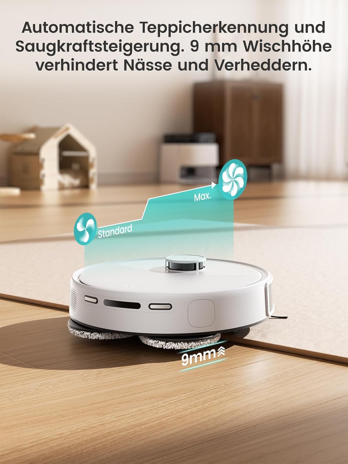 LEFANT M3 Gen2 Saugroboter mit Wischfunktion, 12000 Pa Saugleistung, Automatische Staubentleerung, LiDAR Navigation, Teppicherkennung, Freemove 3.0 App & Sprachsteuerung, 8 Wochen Hands-Free Reinigung