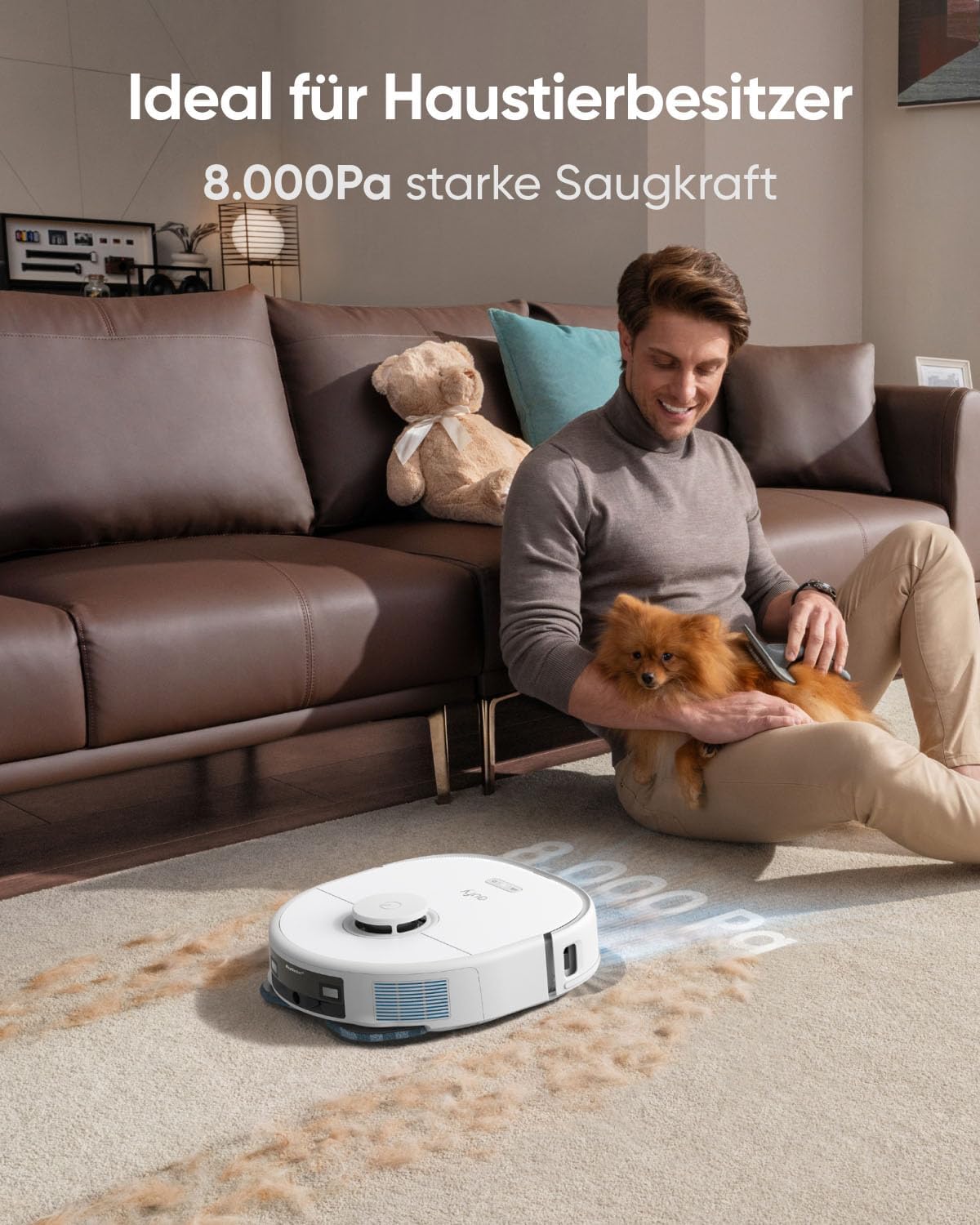 eufy Saugroboter Omni C20 mit All-in-One-Station,Auto-Entleerung, Auto-Wasch- und Trocknungsfunktion, 7.000Pa, 8,5cm Design, Staubsauger Roboter mit Wischfunktion,Kindersicherung