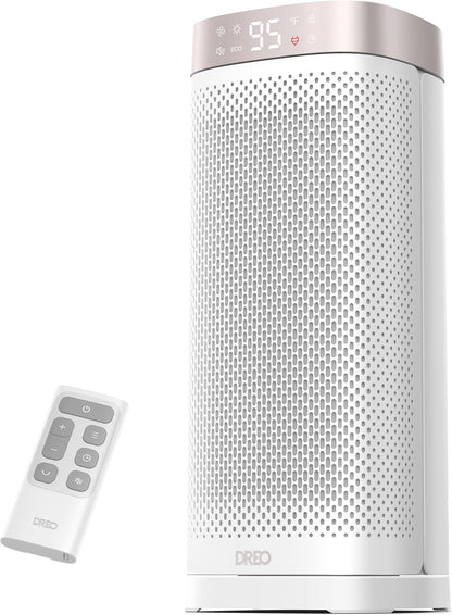 Dreo 16 Inch Electric Heater, Energy Efficient Space Heaters with Thermostat, 70° Oscillating Remote Control 3 Mode Tip-over & Overheat Protection, Silent Ceramic Fan Heater for Home