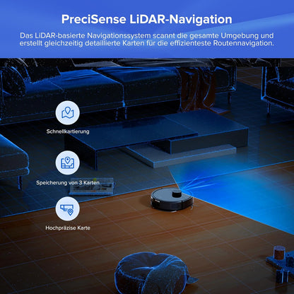 roborock Q7 L5+ Set Saugroboter mit Wischfunktion Absaugstation, verbessert von Q5 Pro+, Dual Anti-Tangle System, 8000Pa Saugkraft, LiDAR-Navigation, Staubsauger Roboter für Teppiche & Tierhaar, Weiß