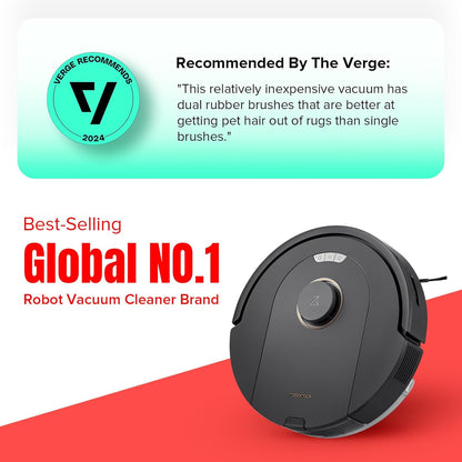 roborock Q7 M5 Saugroboter mit Wischfunktion, 10.000Pa Starker Saugkraft, Dual Anti-Tangle-System, 150Min Laufzeit, LiDAR Navigation, Staubsauger Roboter für Teppich, Tierhaare, APP Steuerung(Schwarz)