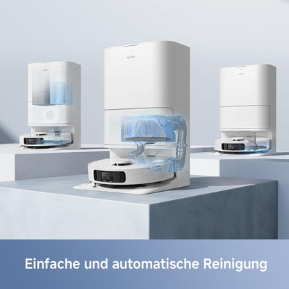 Mova E40 Ultra Saugroboter mit Wischfunktion, Autom. Leerung und 19.000 Pa, MaxiReach-Wischmopp-T., Verhedderungsfreie Seitenbürste, Eingeb. 80-ml-Wasserb, All-in-One-Station zu 75 Tage Reinigung