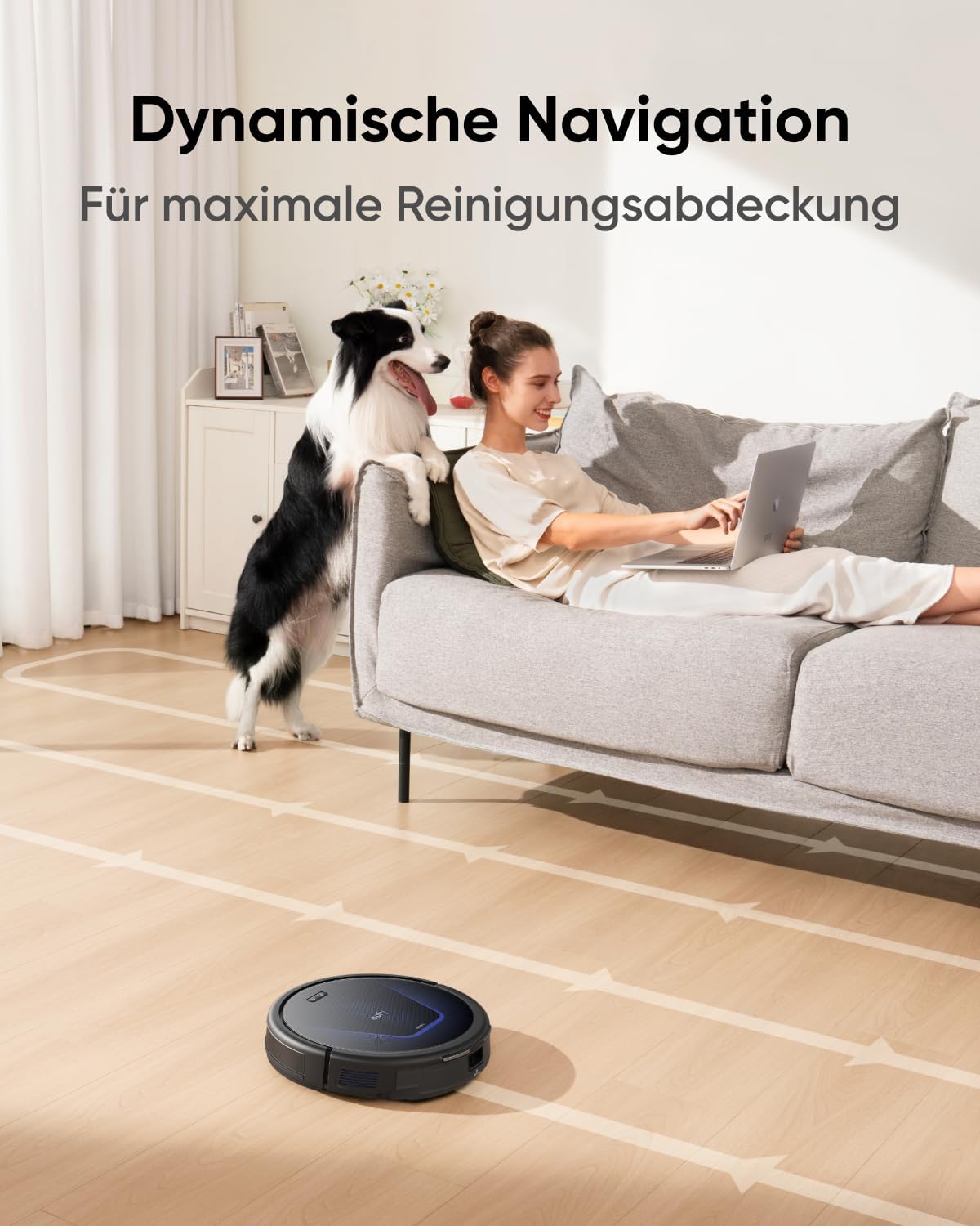 eufy G50 Saugroboter mit 4.000Pa Starker Saugkraft, Dynamische Navigation, Ultraflaches 85mm Design, Pro-Entwirrkamm, Rollbürste, Ideal für Tierhaare & Hartböden