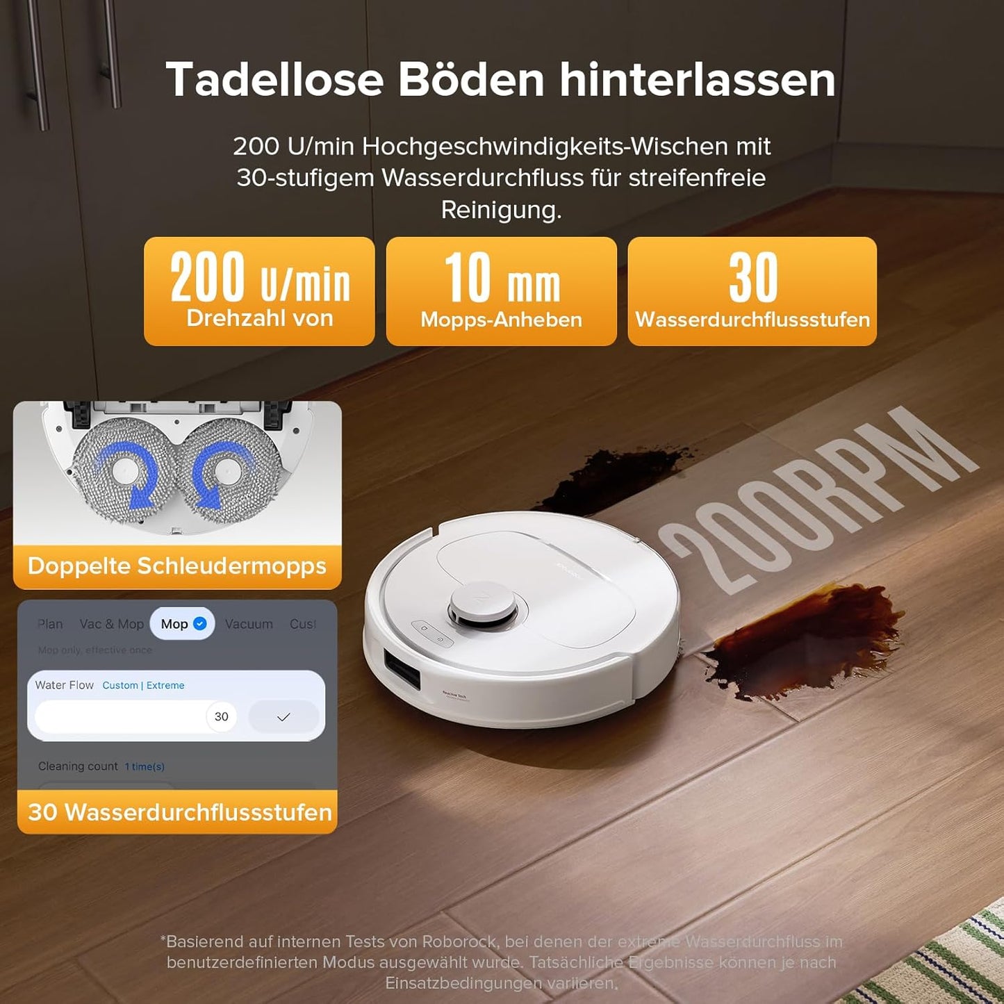 roborock QV 35S-Set Saugroboter mit Wischfunktion, 10.000 Pa HyperForce Saugkraft, Anti-Tangle-Bürsten, Anhebbare Schleudermopps, Intelligente Hindernisvermeidung, All-in-One Dock (Schwarz)