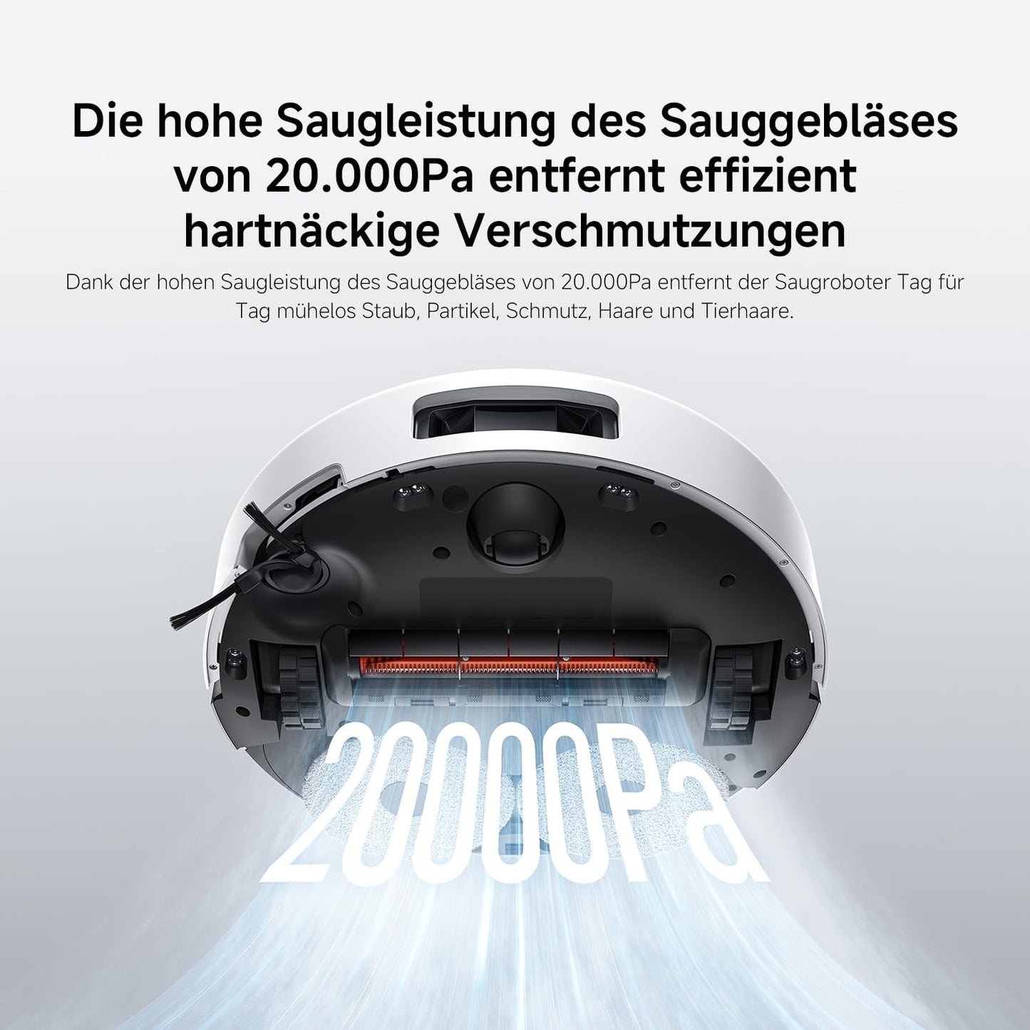Xiaomi Robot Vacuum X20+ Saugroboter mit Absaugstation und 4L/4L Frisch- & Altwassertank - 2 rotierende, Auto-Trocknung Wischmops, Bis 280m² wischen, 6000Pa Saugkraft, LDS-Navigation, Alle Bodentypen