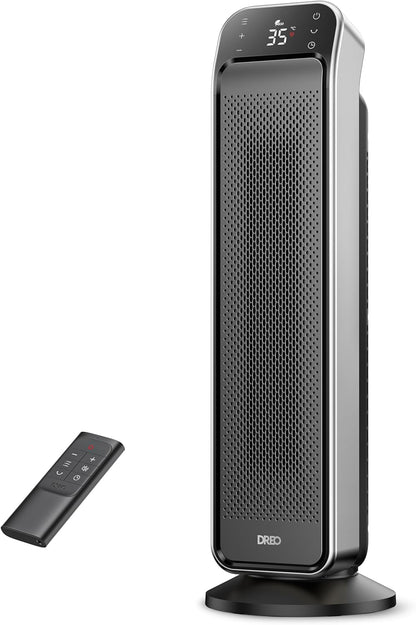 Dreo Heizlüfter Energiesparend Leise, 25 Zoll Keramik Heizung Elektrisch mit Fernbedienung und Thermostat, 2000W Elektroheizung, 3 Modus, 12-Std-Timer, Überhitzungs-Kippschutz, Solaris Max