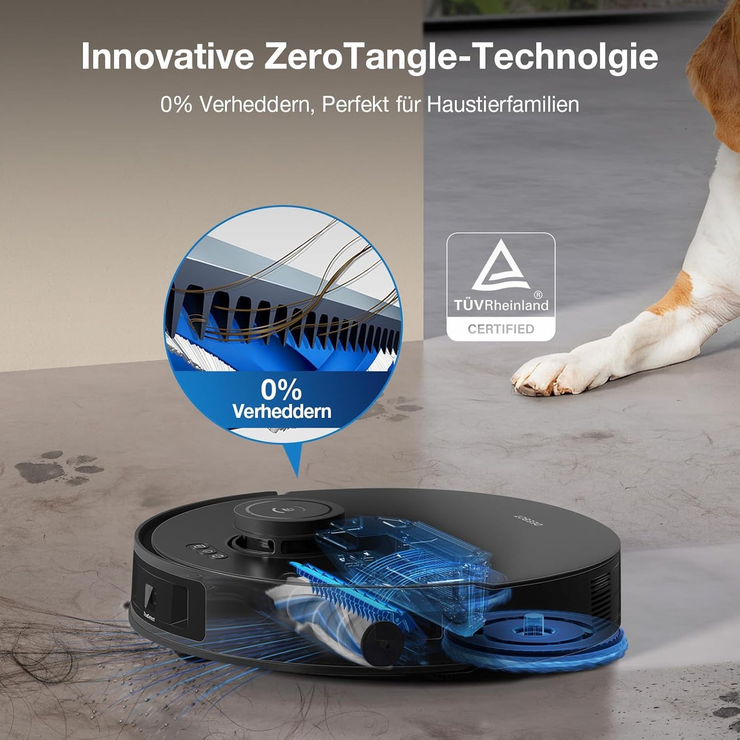 ECOVACS DEEBOT T30C Omni, Saugroboter mit Wischfunktion, 20.000 Pa, OZMO Turbo 2.0 Wischen, ZeroTangle 3.0 Anti-Verheddern, TruEdge 2.0 Kantenreinigung, All-in-One-Station, 75°C Moppwäsche, Schwarz