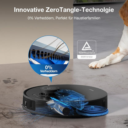 ECOVACS DEEBOT T30C Omni, Saugroboter mit Wischfunktion, 20.000 Pa, OZMO Turbo 2.0 Wischen, ZeroTangle 3.0 Anti-Verheddern, TruEdge 2.0 Kantenreinigung, All-in-One-Station, 75°C Moppwäsche, Schwarz
