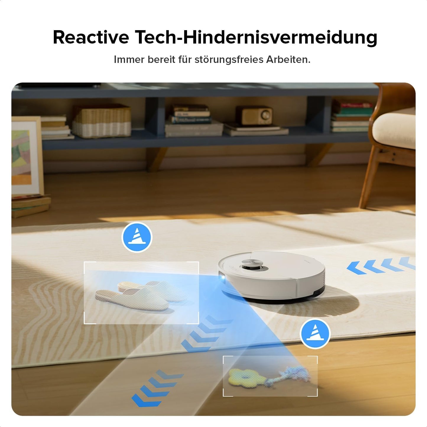 roborock Q10 S5 Saugroboter mit Wischfunktion, 10.000 Pa HyperForce Saugkraft, Dual Anti-Tangle System, Auto Lifting Mopping, Ideal für Tierhaare, Teppiche, Hartböden (Schwarz)