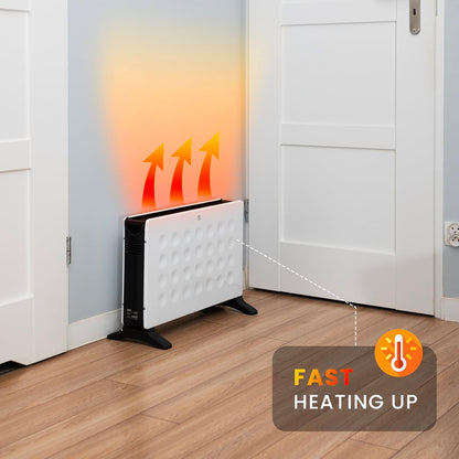 Lehmann LHOHC-2013B Konvektor Heizung 2000 W | Heizkörper mit Thermostat und 3-stufiger Leistungsregelung 750/1250 / 2000 W | Mobil Heizlüfter mit Überhitzungsschutz