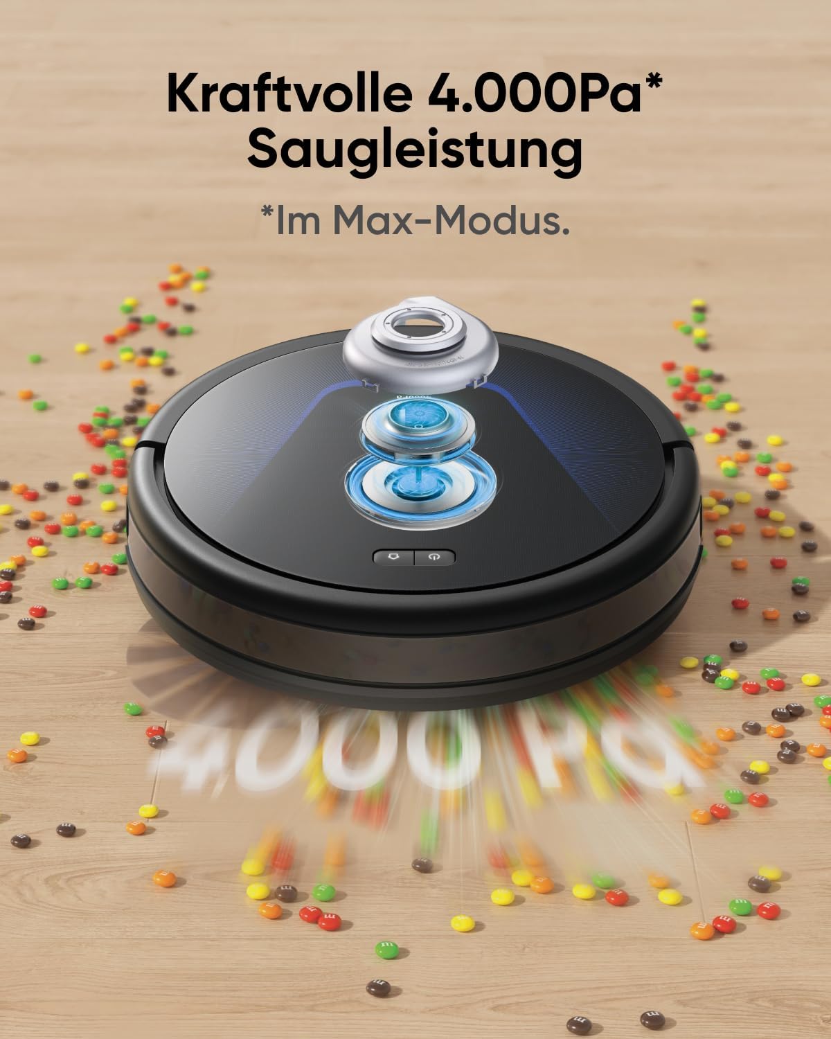 eufy G50 Saugroboter mit 4.000Pa Starker Saugkraft, Dynamische Navigation, Ultraflaches 85mm Design, Pro-Entwirrkamm, Rollbürste, Ideal für Tierhaare & Hartböden