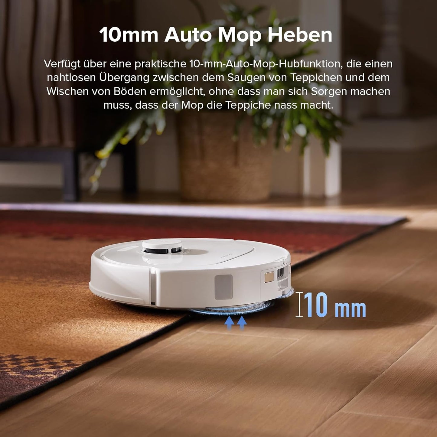 roborock QV 35S-Set Saugroboter mit Wischfunktion, 10.000 Pa HyperForce Saugkraft, Anti-Tangle-Bürsten, Anhebbare Schleudermopps, Intelligente Hindernisvermeidung, All-in-One Dock (Schwarz)