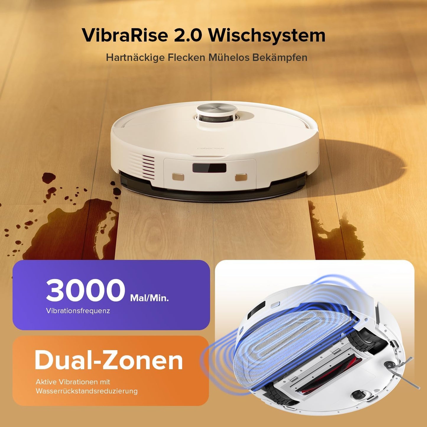 roborock Q10 S5 Saugroboter mit Wischfunktion, 10.000 Pa HyperForce Saugkraft, Dual Anti-Tangle System, Auto Lifting Mopping, Ideal für Tierhaare, Teppiche, Hartböden (Schwarz)