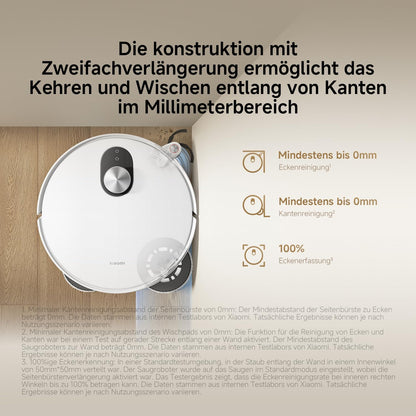 Xiaomi Robot Vacuum X20+ Saugroboter mit Absaugstation und 4L/4L Frisch- & Altwassertank - 2 rotierende, Auto-Trocknung Wischmops, Bis 280m² wischen, 6000Pa Saugkraft, LDS-Navigation, Alle Bodentypen