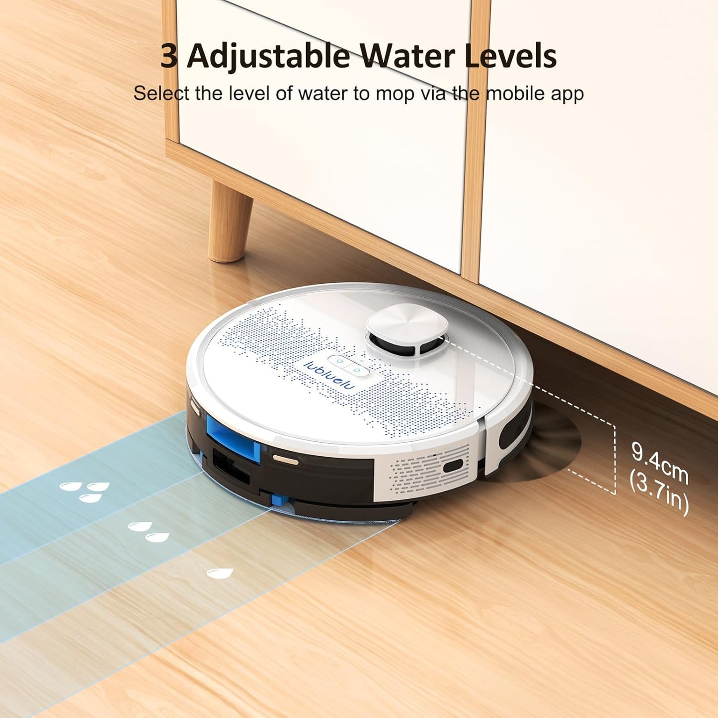 Lubluelu Saugroboter mit Wischfunktion 3-1, 4500Pa Staubsauger Roboter Lasernavigation mit 5 Karten, 55 dB Roboterstaubsauger mit APP, Saug und Wischroboter für Tierhaare, Teppiche, Hartböden, (SL60D)