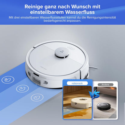 roborock Q7 L5+ Set Saugroboter mit Wischfunktion Absaugstation, verbessert von Q5 Pro+, Dual Anti-Tangle System, 8000Pa Saugkraft, LiDAR-Navigation, Staubsauger Roboter für Teppiche & Tierhaar, Weiß