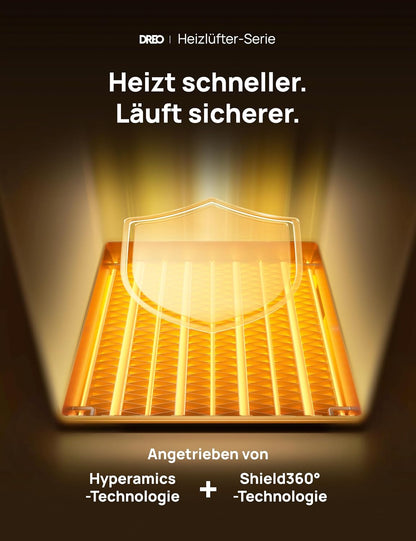 Dreo Heizlüfter Energiesparend Klein, 1500W Heizung Elektrisch mit Thermostat, 70° Oszillierend Elektroheizung, PTC Keramik Heizlüfter Leise, ECO-Modus, 12-Std-Timer, Überhitzungs- & Kippschutz