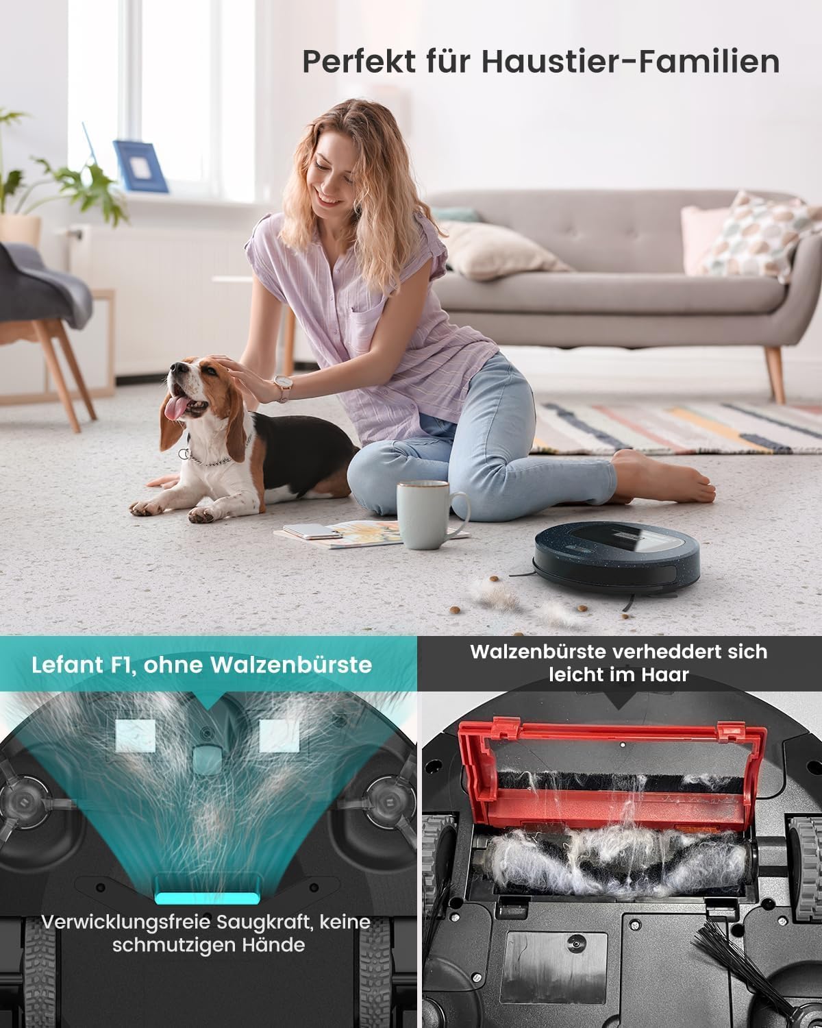 LEFANT M3 Gen2 Saugroboter mit Wischfunktion, 12000 Pa Saugleistung, Automatische Staubentleerung, LiDAR Navigation, Teppicherkennung, Freemove 3.0 App & Sprachsteuerung, 8 Wochen Hands-Free Reinigung